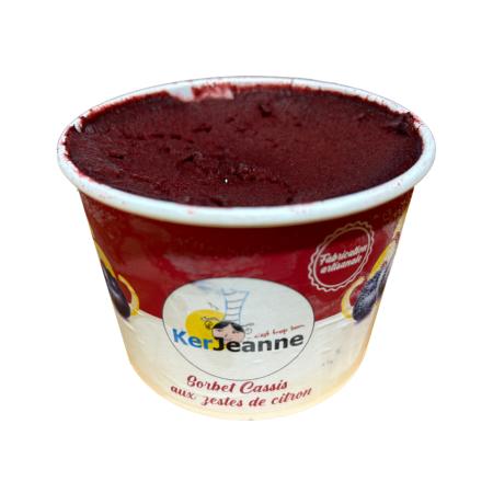 Sorbet <br>Cassis zeste de citron.