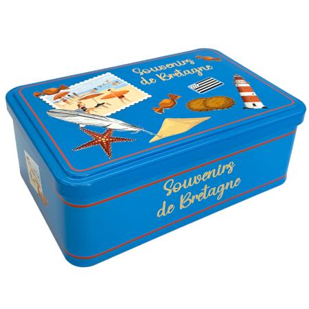 BOÎTE GALETTES & PALETS BRETONS 280g - Motif souvenirs de Bretagne