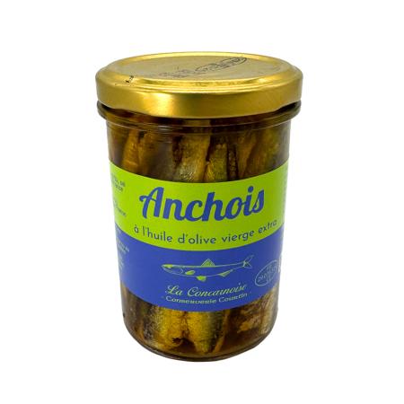 Anchois à l'huile d'olive, sel de Guérande - bocal 190g